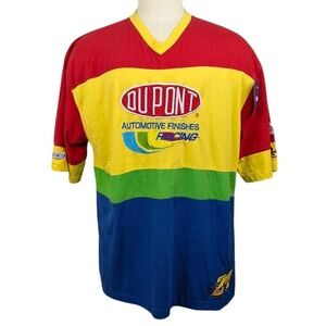 Jeff Gordon NASCAR Rainbow DuPont T Shirt 2XL Vintage 90's Chase Authentics